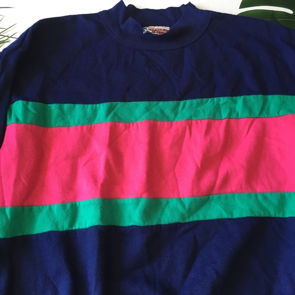 Colorblock Stripe Round Neck Pullover Sweater